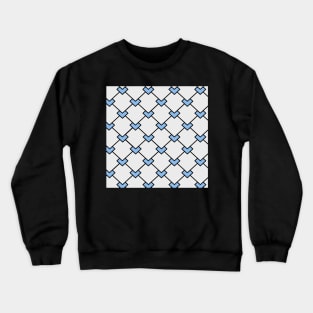 blue and white diamond pattern Crewneck Sweatshirt